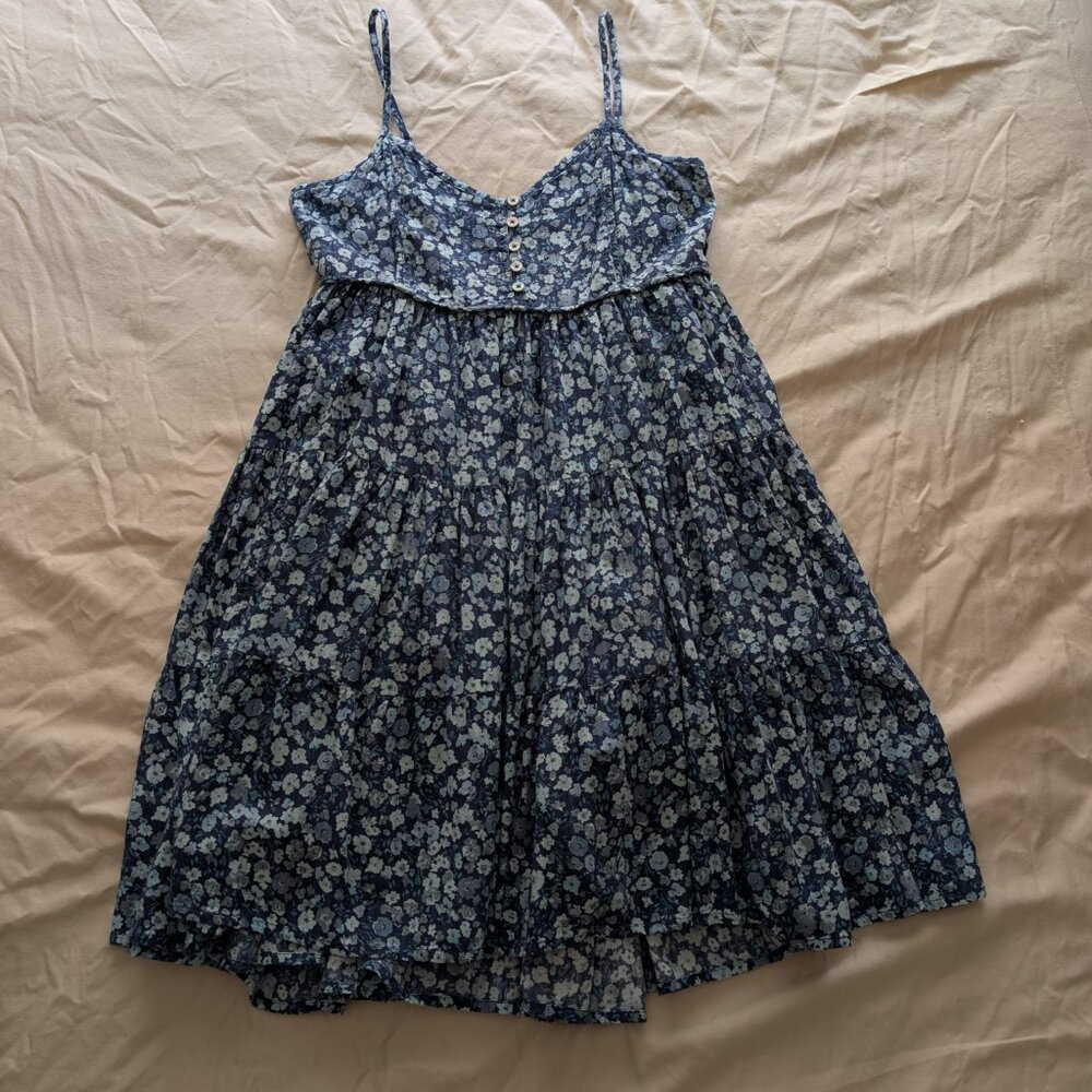 Lucky Brand Blue Floral Tiered Sundress